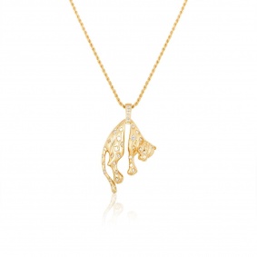Yellow Gold and Diamond Panthera Pendant